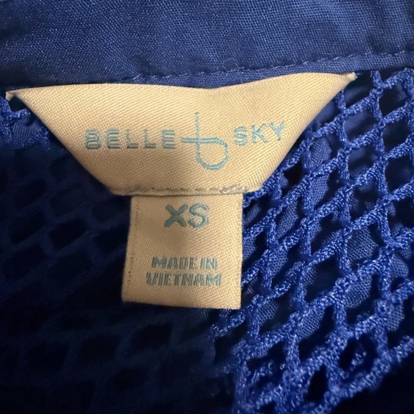 Belle Sky Blue Mesh Ruffle Top - Picture 3 of 5